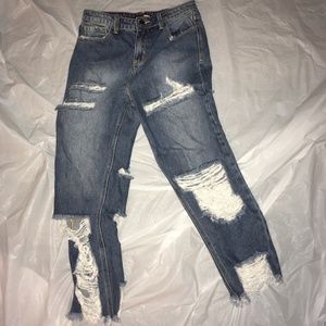 FashionNova Distressed High Waisted Jean